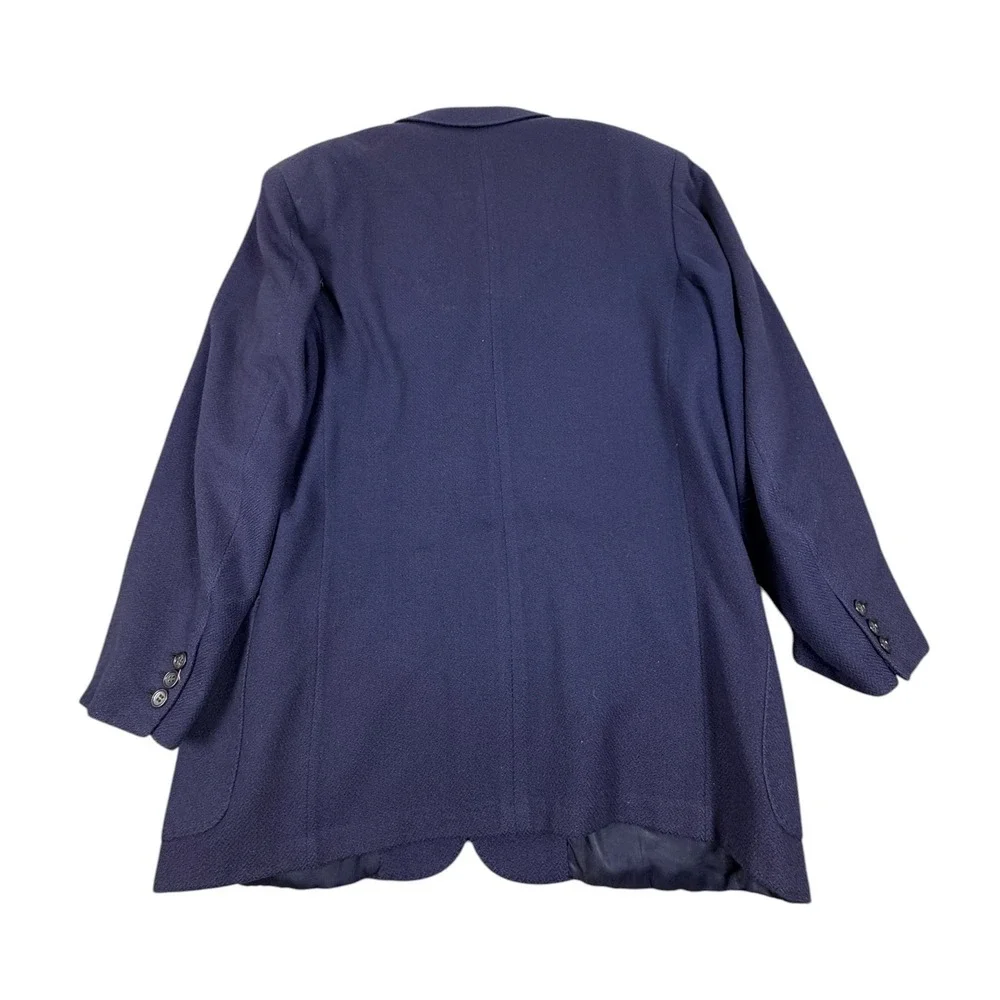 1950s Cashmere Patch Pocket Navy Blue Ireland Made Loomed Blazer 44R  Rockabilly